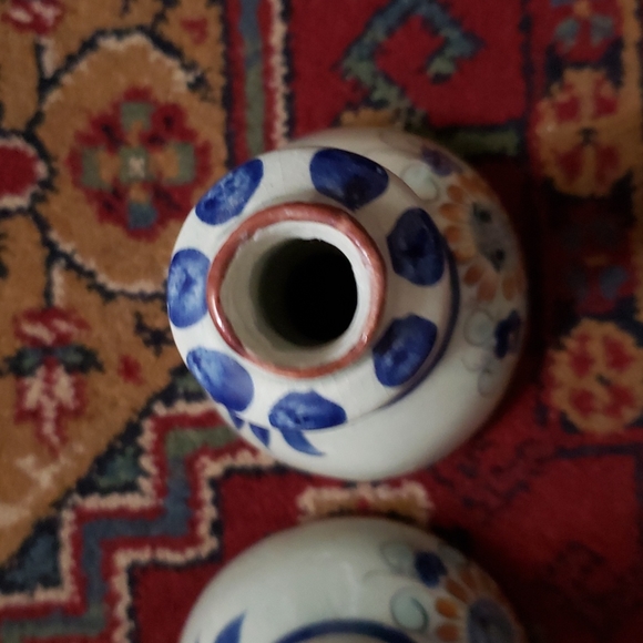 ❤ VINTAGE | Tonala Mexican Pottery Candle Holders Sun Motif Signed - Picture 6 of 16